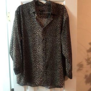 Mango oversized leopard blouse